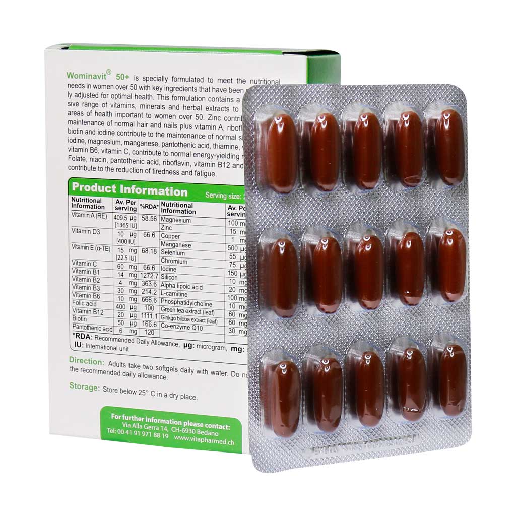 کپسول نرم ومیناویت بالای ۵۰ سال ویواتیون ۳۰ عددی کپسول نرم ومیناویت بالای ۵۰ سال ویواتیون ۳۰ عددی