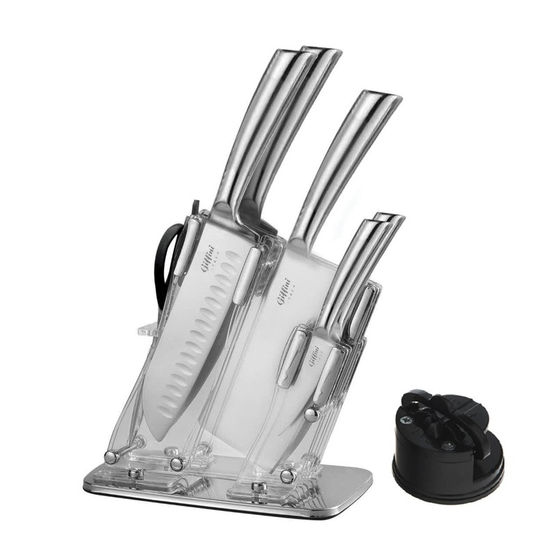 سرویس چاقو آشپزخانه 7 پارچه جی فی نی کد GKG7 بهمراه چاقو تیزکن سرویس چاقو آشپزخانه 7 پارچه جی فی نی کد GKG7 بهمراه چاقو تیزکن