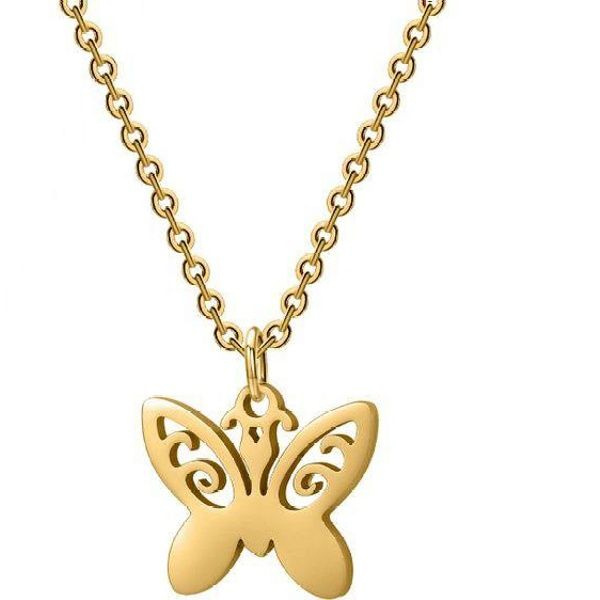گردنبند طلا 18 عیار زنانه شمیم گلد گالری مدل پروانه
