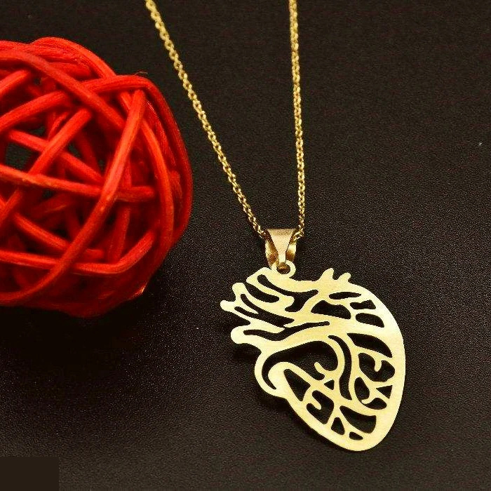 گردنبند طلا 18 عیار زنانه شمیم گلد گالری طرح قلب کد UN002