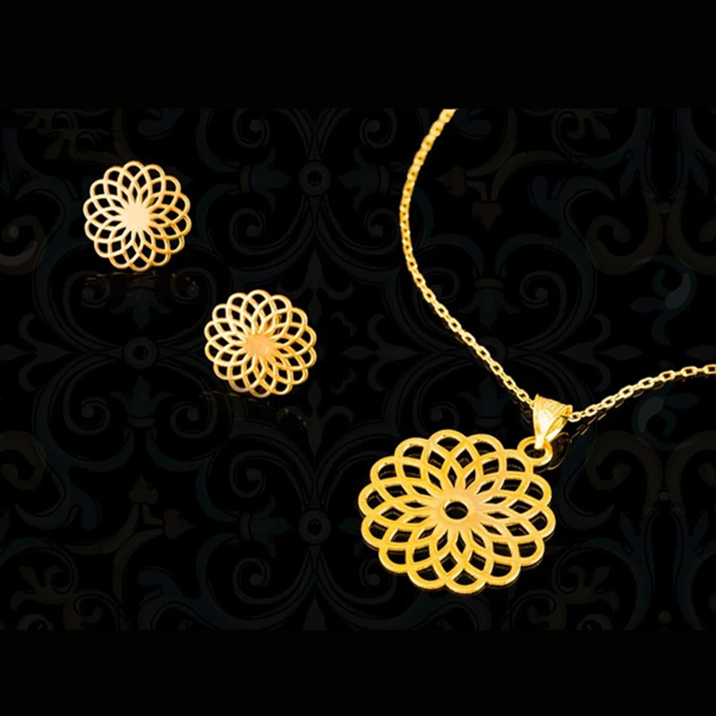 نیم ست طلا 18 عیار شمیم گلد گالری مدل GLE167 نیم ست طلا 18 عیار شمیم گلد گالری مدل GLE167