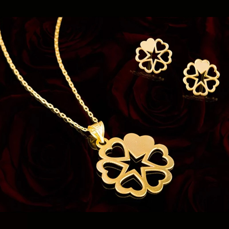 نیم ست طلا 18 عیار شمیم گلد گالری مدل GLE169