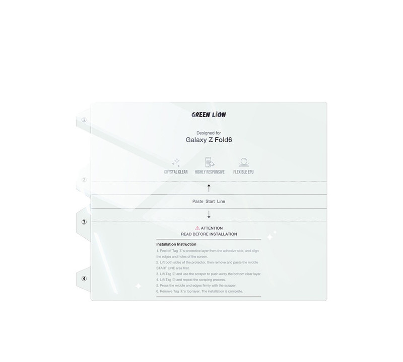 محافظ صفحه نمایش گرین لاین مدل Crystal Clear View مناسب برای گوشی موبایل سامسونگ Galaxy Z Fold 6 محافظ صفحه نمایش گرین لاین مدل Crystal Clear View مناسب برای گوشی موبایل سامسونگ Galaxy Z Fold 6