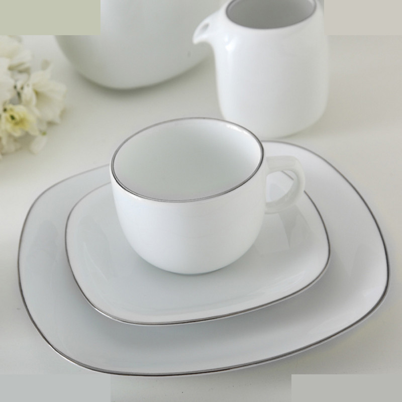 ست فنجان و نعلبکی چینی زرین ایران مدل چای خوری کواترو 8 سمن درجه عالی