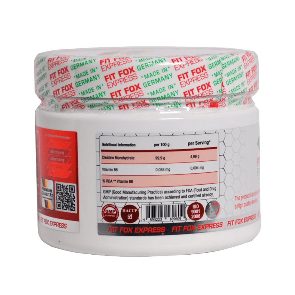 پودر کراتین مونوهیدرات خالص فیت فاکس 300 گرم