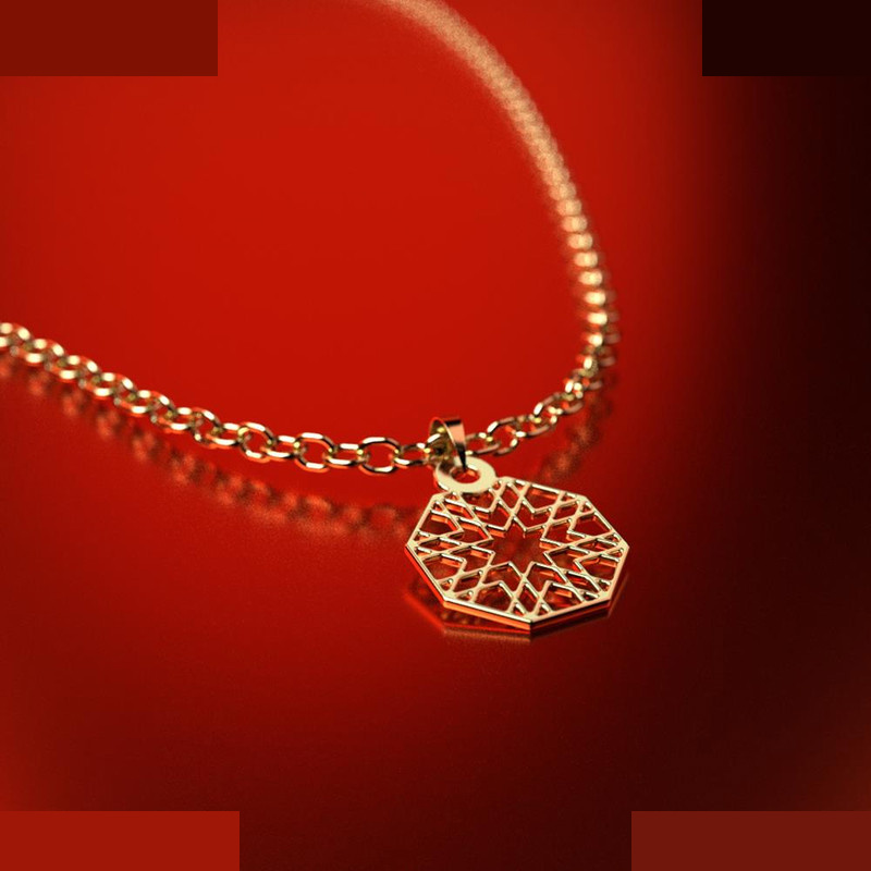 نیم ست طلا 18 عیار زنانه مدوپد مدل اسلیمی کد NA10006