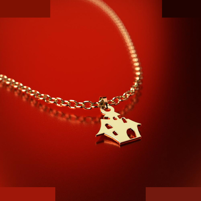 نیم ست طلا 18 عیار زنانه مدوپد مدل خانه کد NA10056