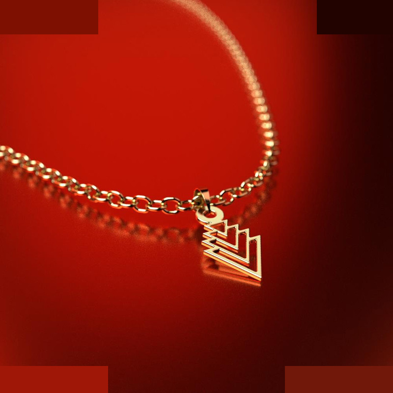 نیم ست طلا 18 عیار زنانه مدوپد مدل مثلث کد NA10871