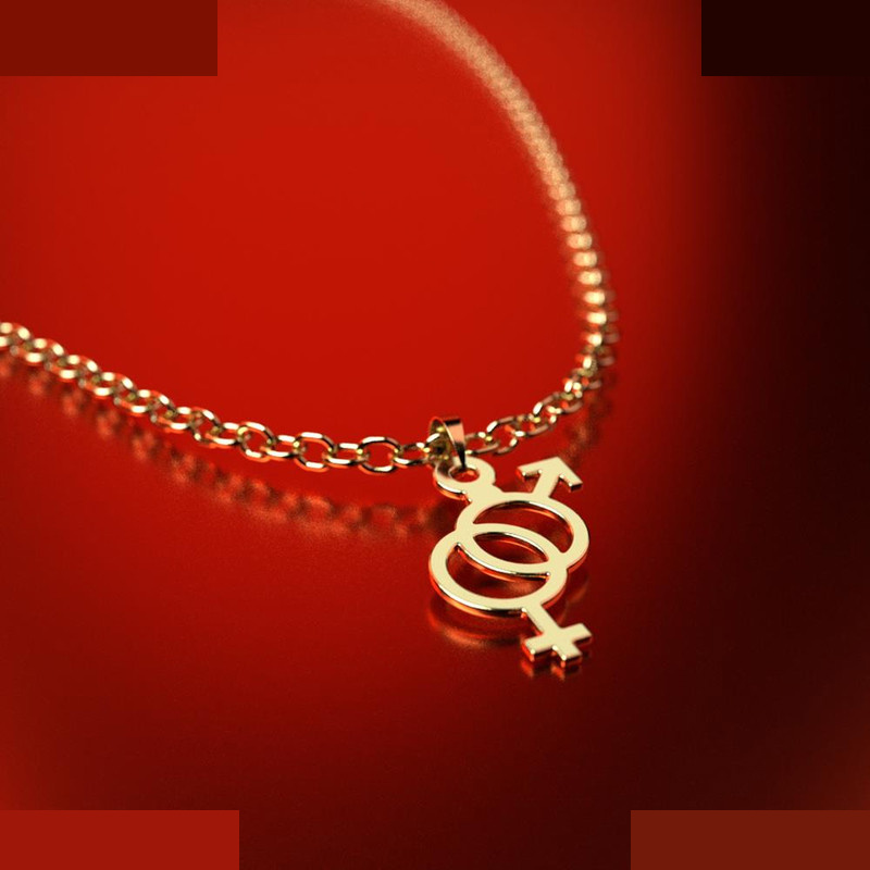 نیم ست طلا 18 عیار زنانه مدوپد مدل علامت جنسیت کد NA11258