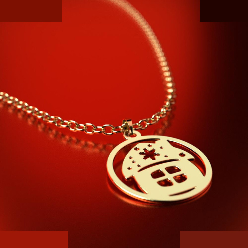 نیم ست طلا 18 عیار زنانه مدوپد مدل خانه کد NA11453