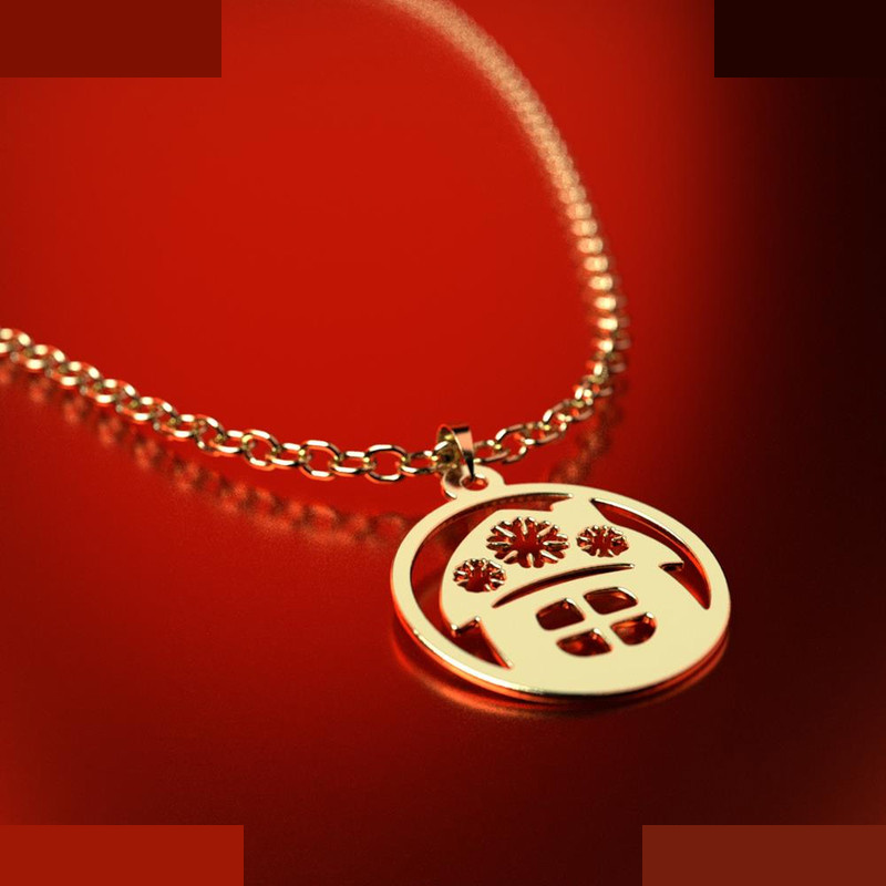 نیم ست طلا 18 عیار زنانه مدوپد مدل خانه کد NA11584