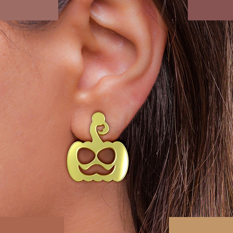 گوشواره طلا 18 عیار زنانه مدوپد مدل کدو هالووین کد GA1-10360 گوشواره طلا 18 عیار زنانه مدوپد مدل کدو هالووین کد GA1-10360