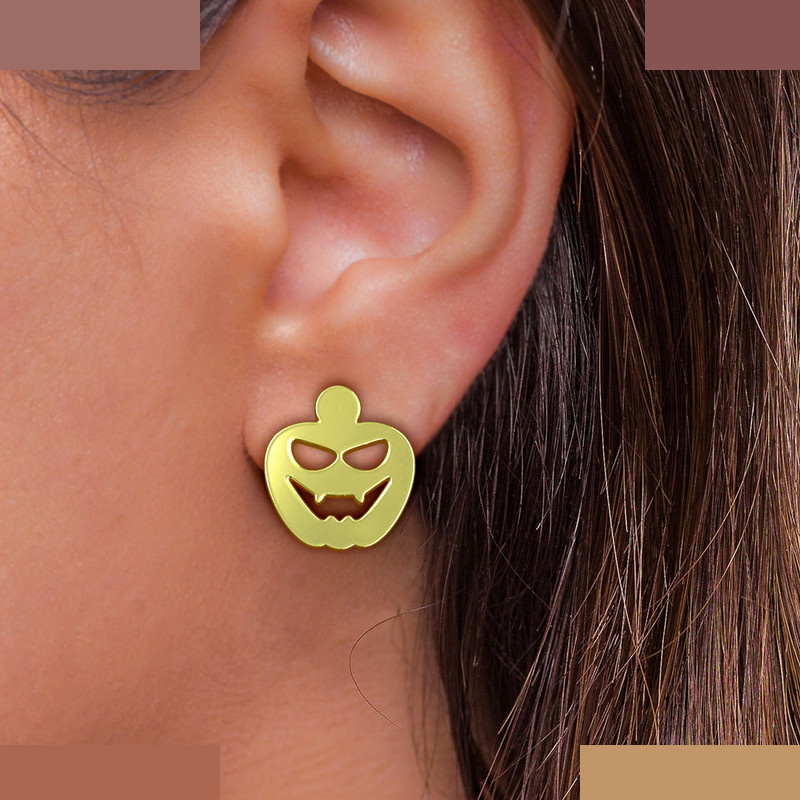 گوشواره طلا 18 عیار زنانه مدوپد مدل کدو هالووین کد GA1-10380 گوشواره طلا 18 عیار زنانه مدوپد مدل کدو هالووین کد GA1-10380