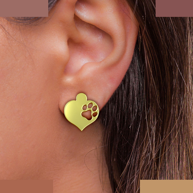 گوشواره طلا 18 عیار زنانه مدوپد مدل قلب کد GA1-10417