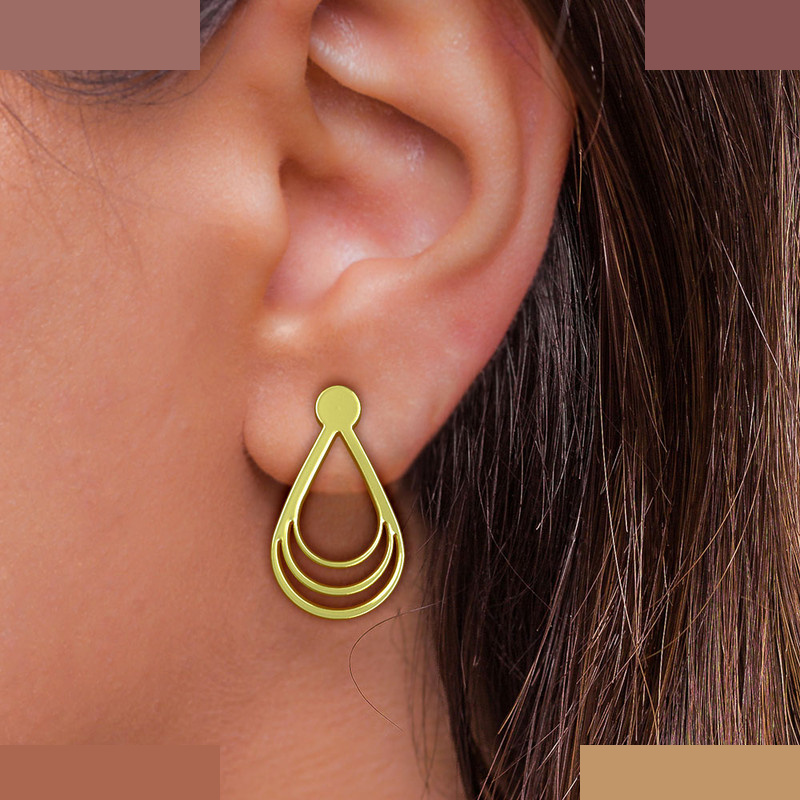 گوشواره طلا 18 عیار زنانه مدوپد مدل اشک کد GA1-10542