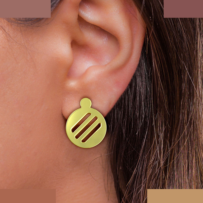 گوشواره طلا 18 عیار زنانه مدوپد مدل دایره کد GA1-10744