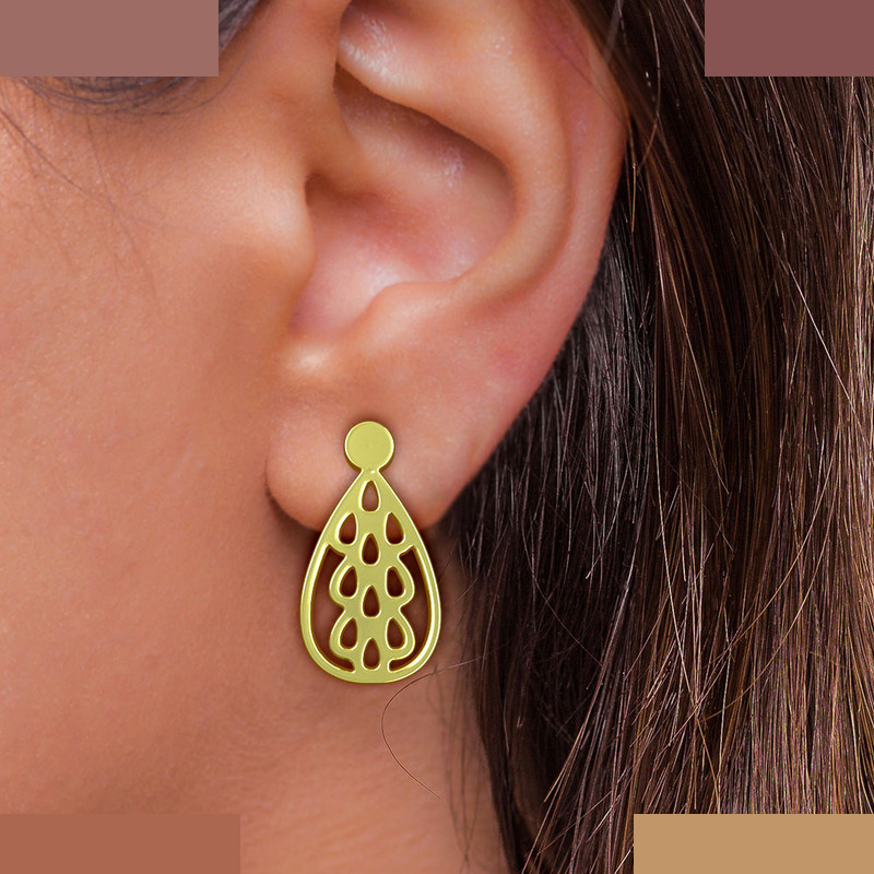 گوشواره طلا 18 عیار زنانه مدوپد مدل اشک کد GA1-10754