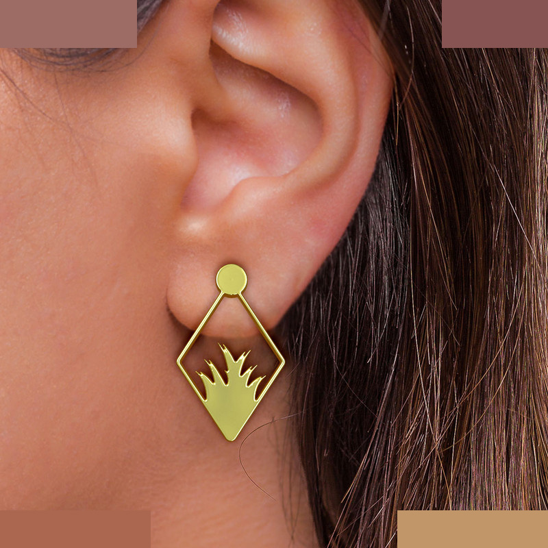 گوشواره طلا 18 عیار زنانه مدوپد مدل لوزی و برگ کد GA1-11052 گوشواره طلا 18 عیار زنانه مدوپد مدل لوزی و برگ کد GA1-11052