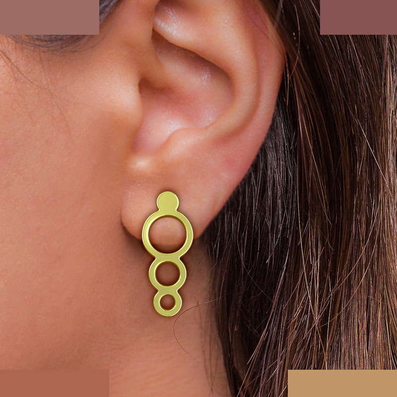 گوشواره طلا 18 عیار زنانه مدوپد مدل حلقه دایره کد GA1-11070