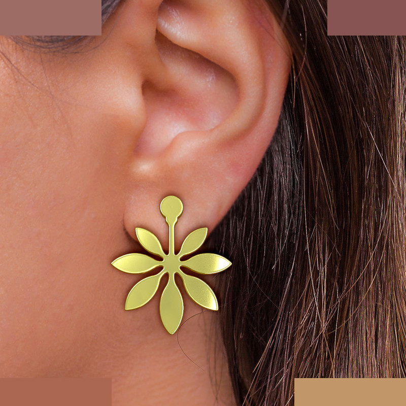 گوشواره طلا 18 عیار زنانه مدوپد مدل گل کد GA1-11078 گوشواره طلا 18 عیار زنانه مدوپد مدل گل کد GA1-11078