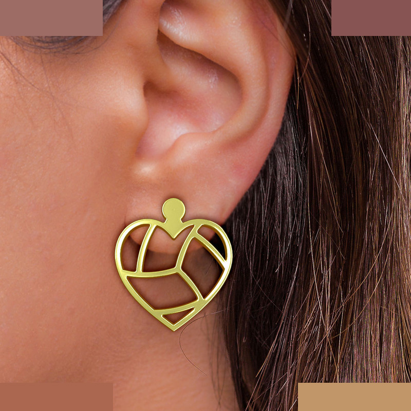 گوشواره طلا 18 عیار زنانه مدوپد مدل قلب کد GA1-11176