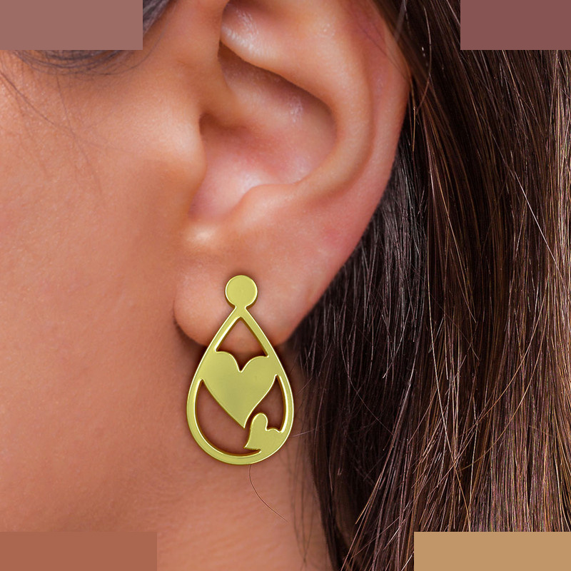 گوشواره طلا 18 عیار زنانه مدوپد مدل قلب کد GA1-11212 گوشواره طلا 18 عیار زنانه مدوپد مدل قلب کد GA1-11212