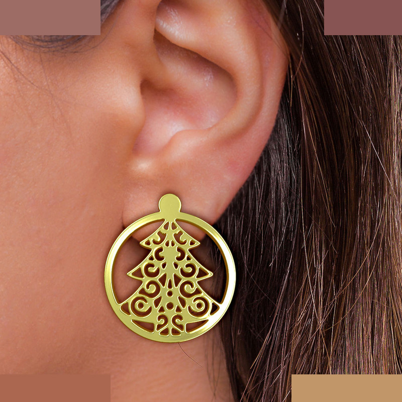گوشواره طلا 18 عیار زنانه مدوپد مدل درخت کریسمس کد GA1-11371 گوشواره طلا 18 عیار زنانه مدوپد مدل درخت کریسمس کد GA1-11371