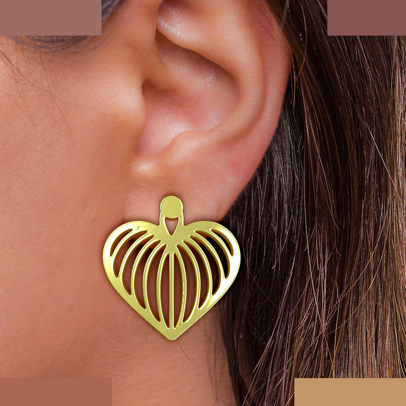 گوشواره طلا 18 عیار زنانه مدوپد مدل قلب کد GA1-11388 گوشواره طلا 18 عیار زنانه مدوپد مدل قلب کد GA1-11388