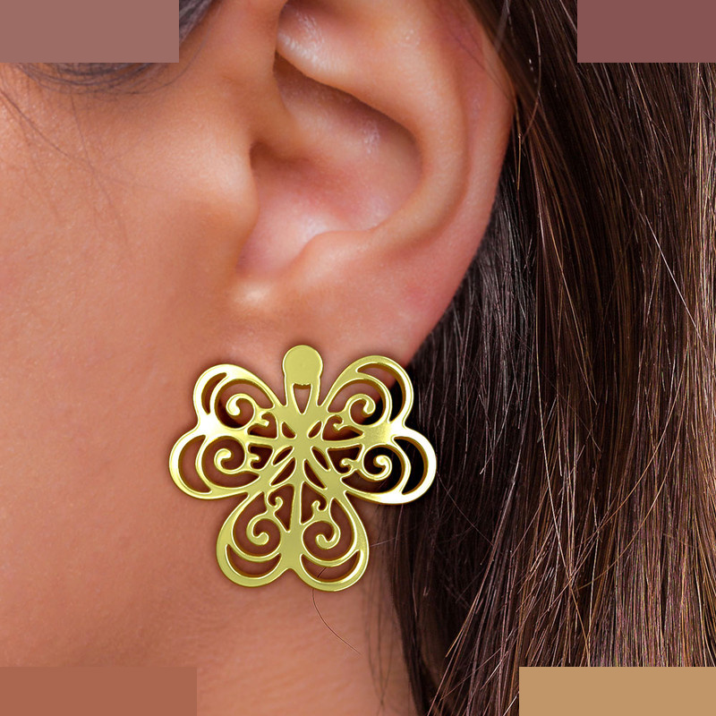 گوشواره طلا 18 عیار زنانه مدوپد مدل گل کد GA1-11389 گوشواره طلا 18 عیار زنانه مدوپد مدل گل کد GA1-11389