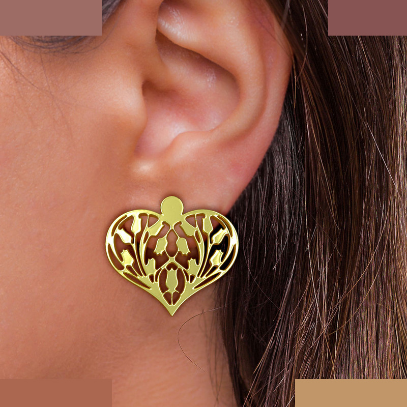 گوشواره طلا 18 عیار زنانه مدوپد مدل قلب کد GA1-11408 گوشواره طلا 18 عیار زنانه مدوپد مدل قلب کد GA1-11408