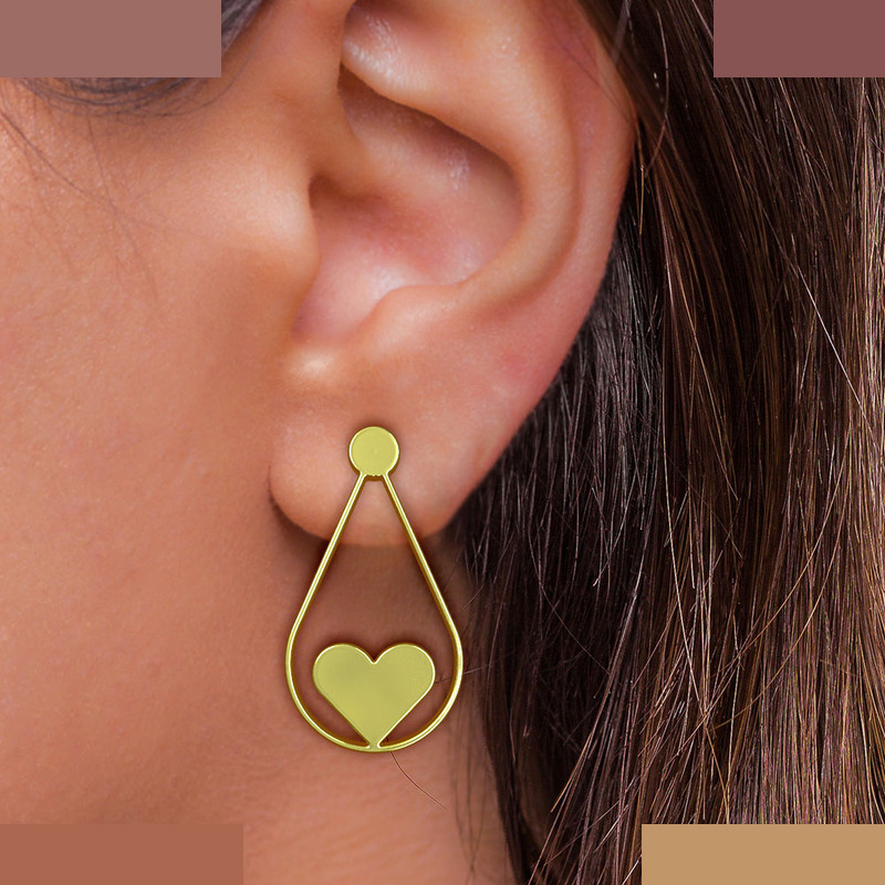 گوشواره طلا 18 عیار زنانه مدوپد مدل قلب کد GA1-11412 گوشواره طلا 18 عیار زنانه مدوپد مدل قلب کد GA1-11412