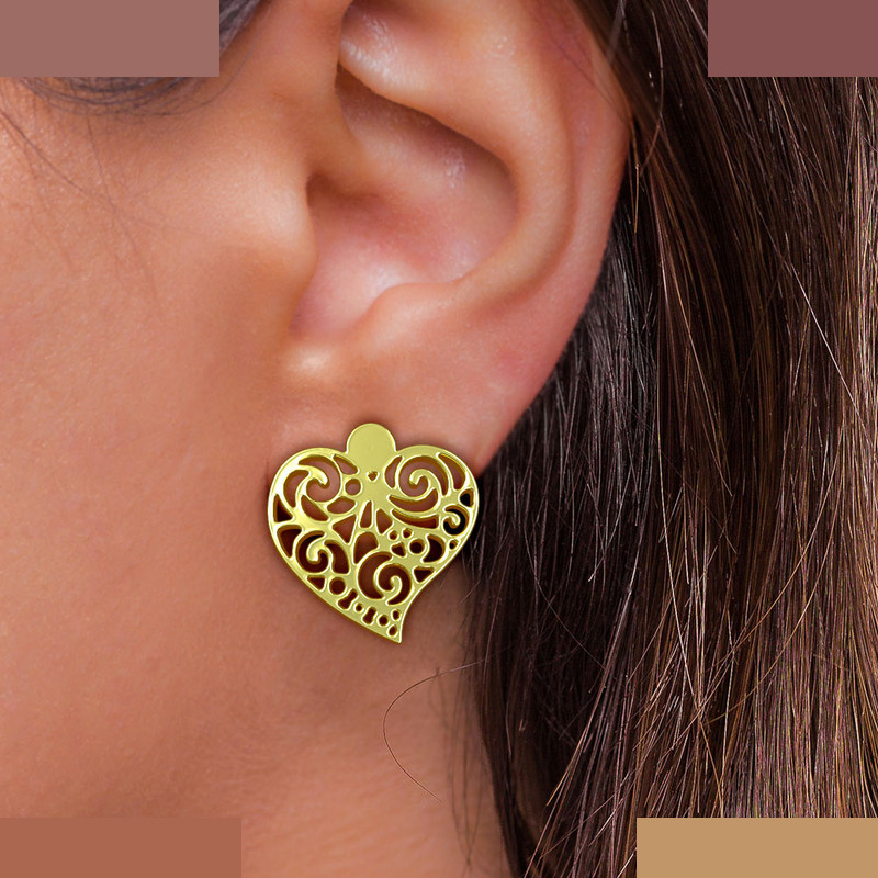 گوشواره طلا 18 عیار زنانه مدوپد مدل قلب کد GA1-11416 گوشواره طلا 18 عیار زنانه مدوپد مدل قلب کد GA1-11416