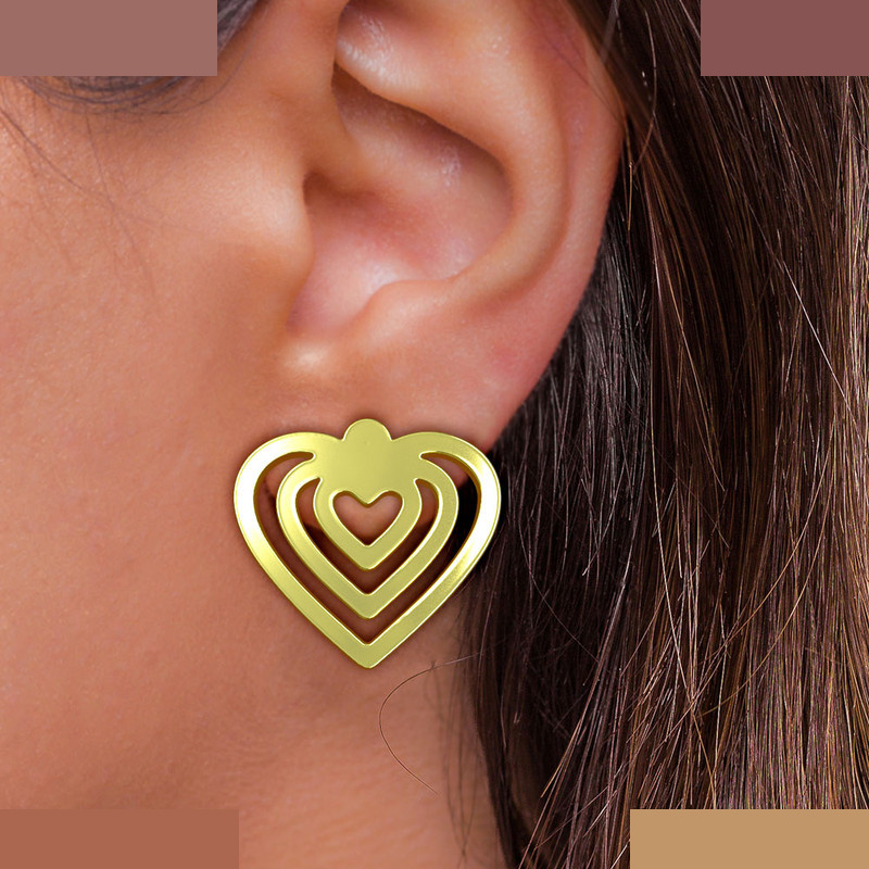 گوشواره طلا 18 عیار زنانه مدوپد مدل قلب کد GA1-11425 گوشواره طلا 18 عیار زنانه مدوپد مدل قلب کد GA1-11425