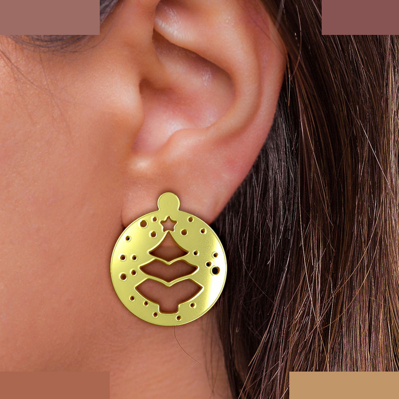 گوشواره طلا 18 عیار زنانه مدوپد مدل درخت کد GA1-11454 گوشواره طلا 18 عیار زنانه مدوپد مدل درخت کد GA1-11454