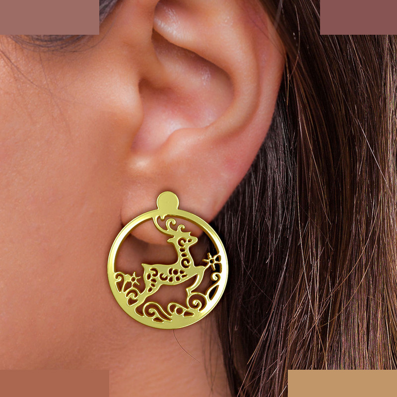 گوشواره طلا 18 عیار زنانه مدوپد مدل گوزن کد GA1-11562 گوشواره طلا 18 عیار زنانه مدوپد مدل گوزن کد GA1-11562