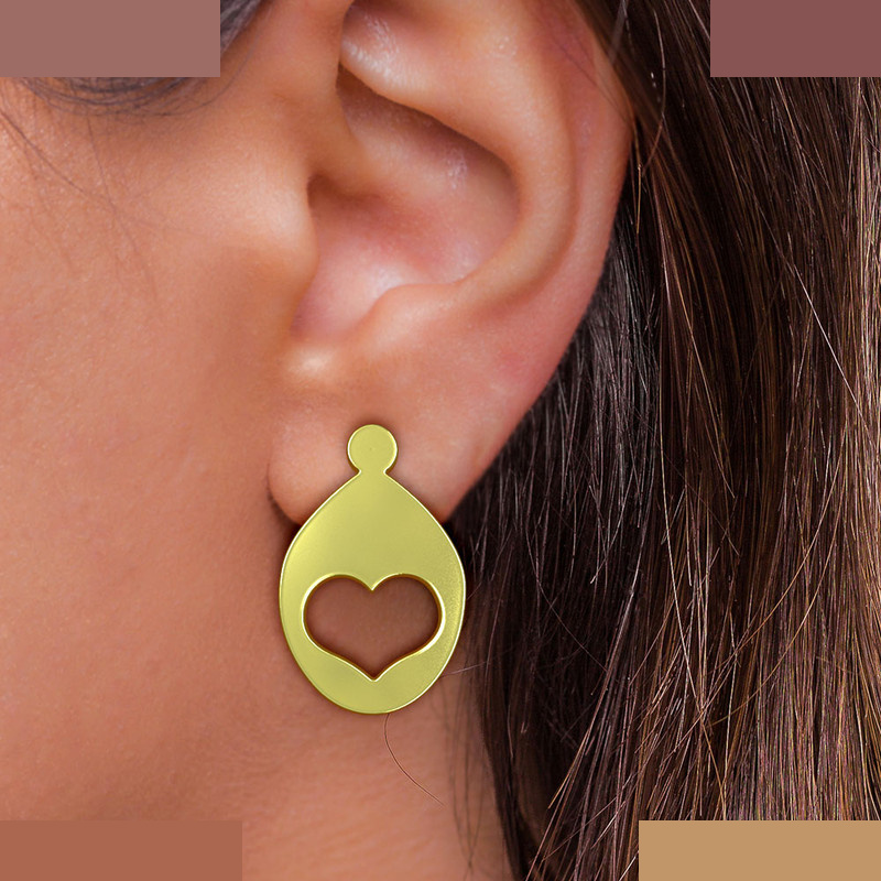 گوشواره طلا 18 عیار زنانه مدوپد مدل قلب کد GA1-11616 گوشواره طلا 18 عیار زنانه مدوپد مدل قلب کد GA1-11616