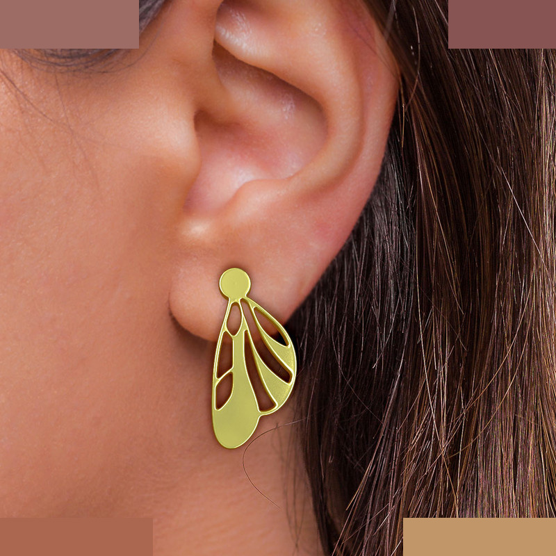 گوشواره طلا 18 عیار زنانه مدوپد مدل بال پروانه کد GA1-11620 گوشواره طلا 18 عیار زنانه مدوپد مدل بال پروانه کد GA1-11620