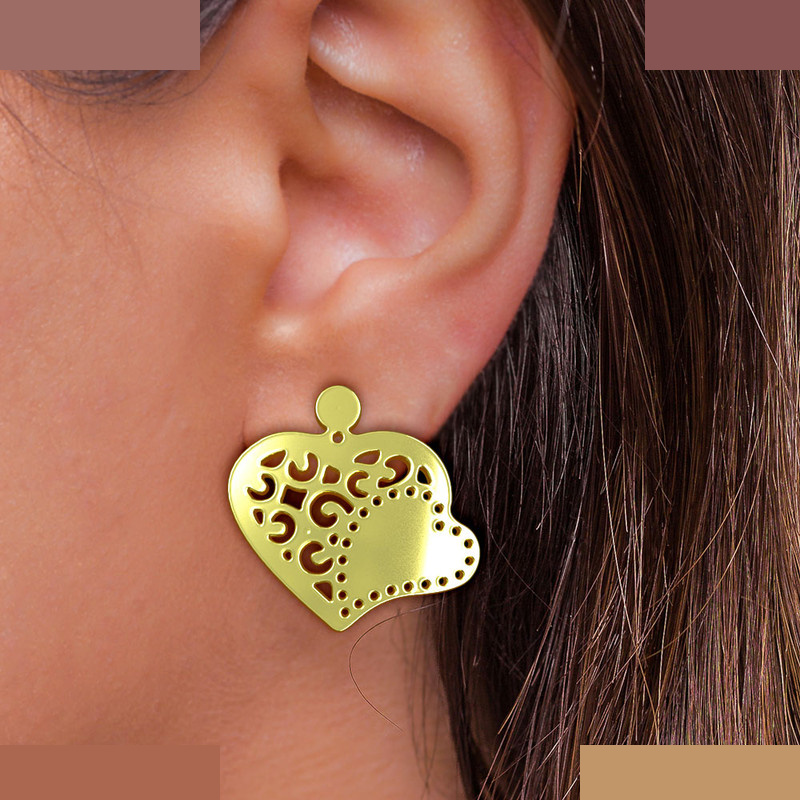 گوشواره طلا 18 عیار زنانه مدوپد مدل قلب کد GA1-11654 گوشواره طلا 18 عیار زنانه مدوپد مدل قلب کد GA1-11654