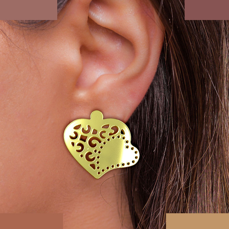 گوشواره طلا 18 عیار زنانه مدوپد مدل قلب کد GA1-11789 گوشواره طلا 18 عیار زنانه مدوپد مدل قلب کد GA1-11789