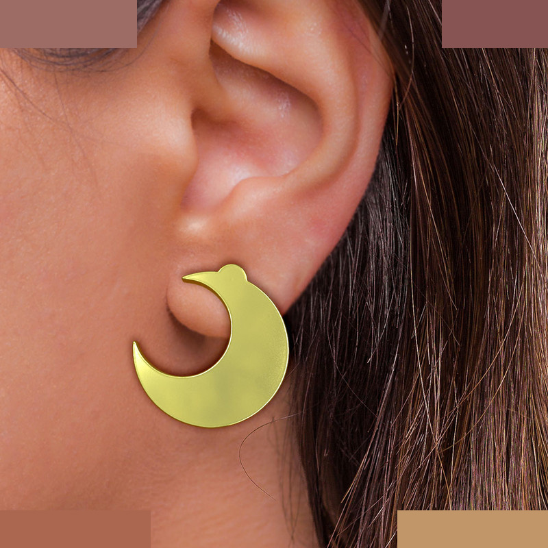 گوشواره طلا 18 عیار زنانه مدوپد مدل ماه کد GA1-11859 گوشواره طلا 18 عیار زنانه مدوپد مدل ماه کد GA1-11859