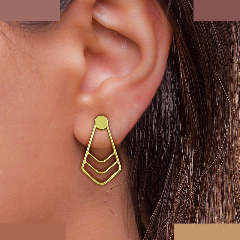 گوشواره طلا 18 عیار زنانه مدوپد مدل هندسی کد GA1-11894 گوشواره طلا 18 عیار زنانه مدوپد مدل هندسی کد GA1-11894