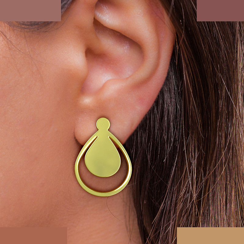 گوشواره طلا 18 عیار زنانه مدوپد مدل هندسی کد GA1-11920 گوشواره طلا 18 عیار زنانه مدوپد مدل هندسی کد GA1-11920