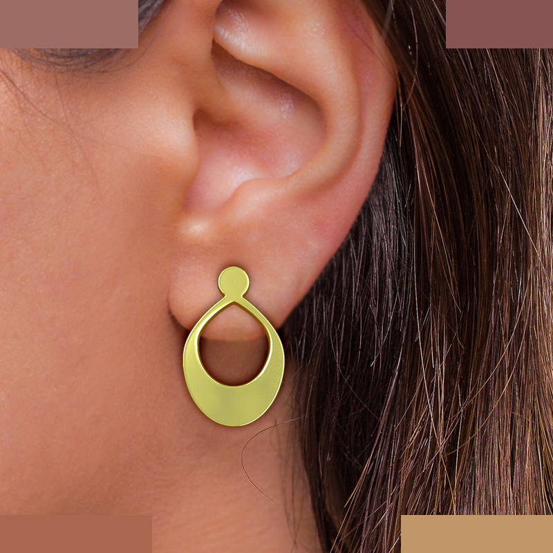 گوشواره طلا 18 عیار زنانه مدوپد مدل اشک کد GA1-12068