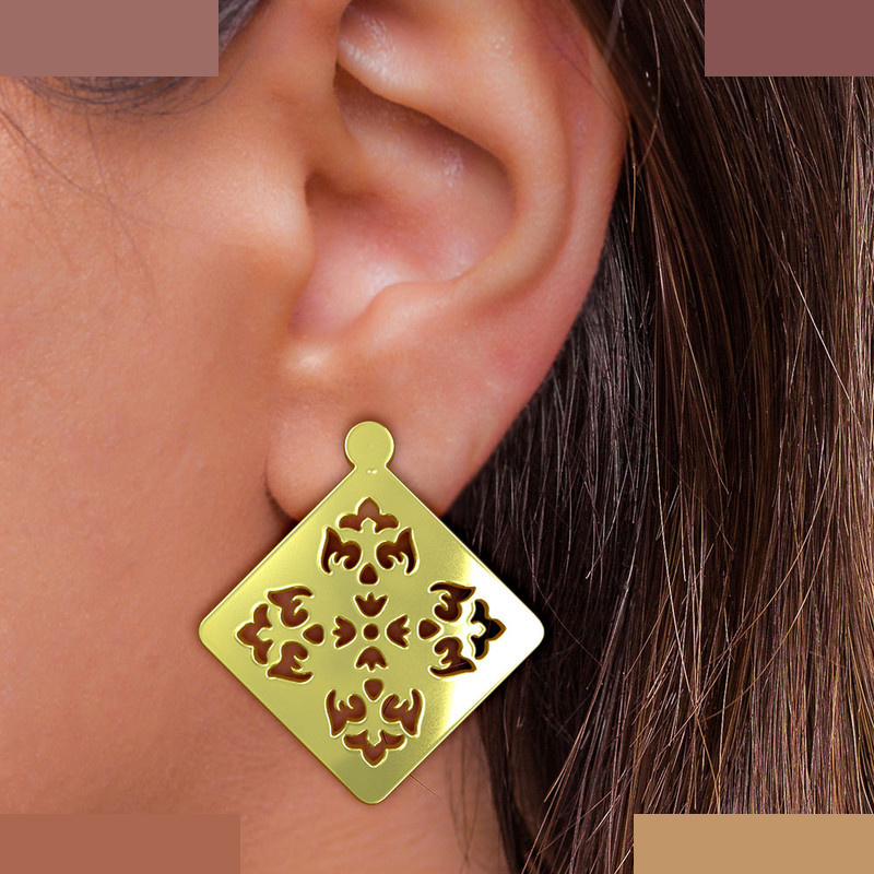 گوشواره طلا 18 عیار زنانه مدوپد مدل لوزی کد GA1-12207 گوشواره طلا 18 عیار زنانه مدوپد مدل لوزی کد GA1-12207