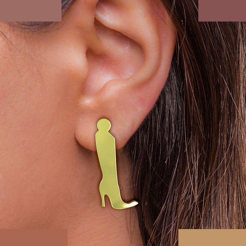 گوشواره طلا 18 عیار زنانه مدوپد مدل برت کد GA1-12322