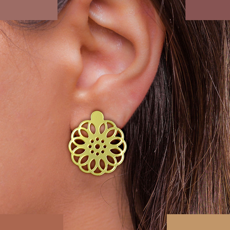 گوشواره طلا 18 عیار زنانه مدوپد مدل اسلیمی کد GA1-12369 گوشواره طلا 18 عیار زنانه مدوپد مدل اسلیمی کد GA1-12369