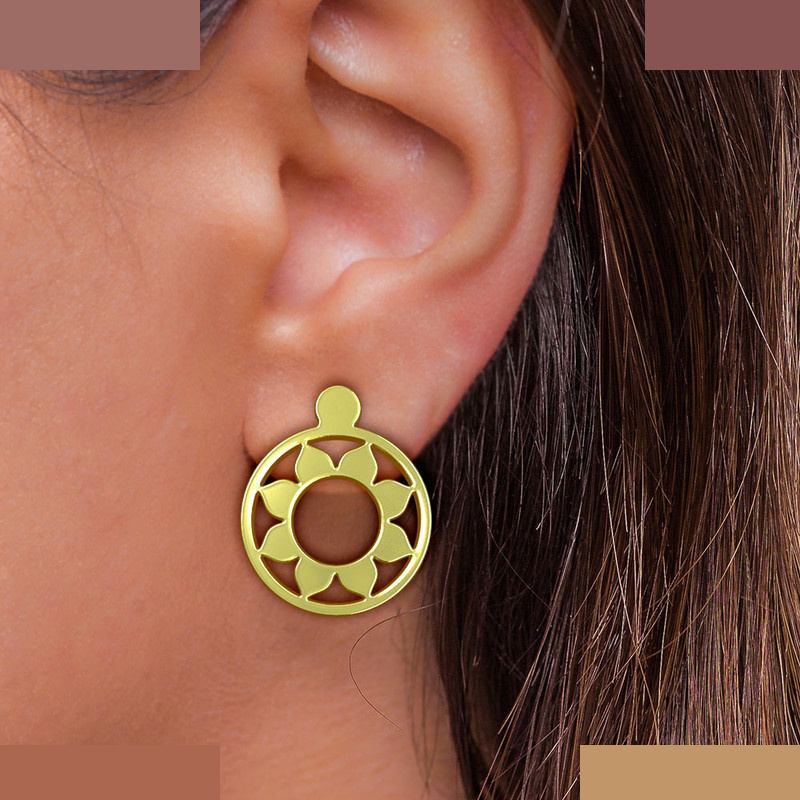 گوشواره طلا 18 عیار زنانه مدوپد مدل گل کد GA1-12473 گوشواره طلا 18 عیار زنانه مدوپد مدل گل کد GA1-12473