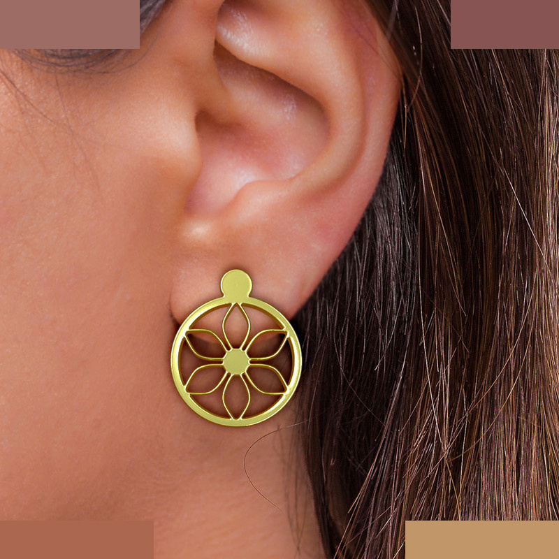 گوشواره طلا 18 عیار زنانه مدوپد مدل گل کد GA1-12496 گوشواره طلا 18 عیار زنانه مدوپد مدل گل کد GA1-12496