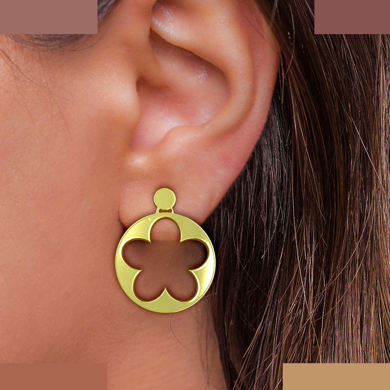 گوشواره طلا 18 عیار زنانه مدوپد مدل گل کد GA1-12550 گوشواره طلا 18 عیار زنانه مدوپد مدل گل کد GA1-12550