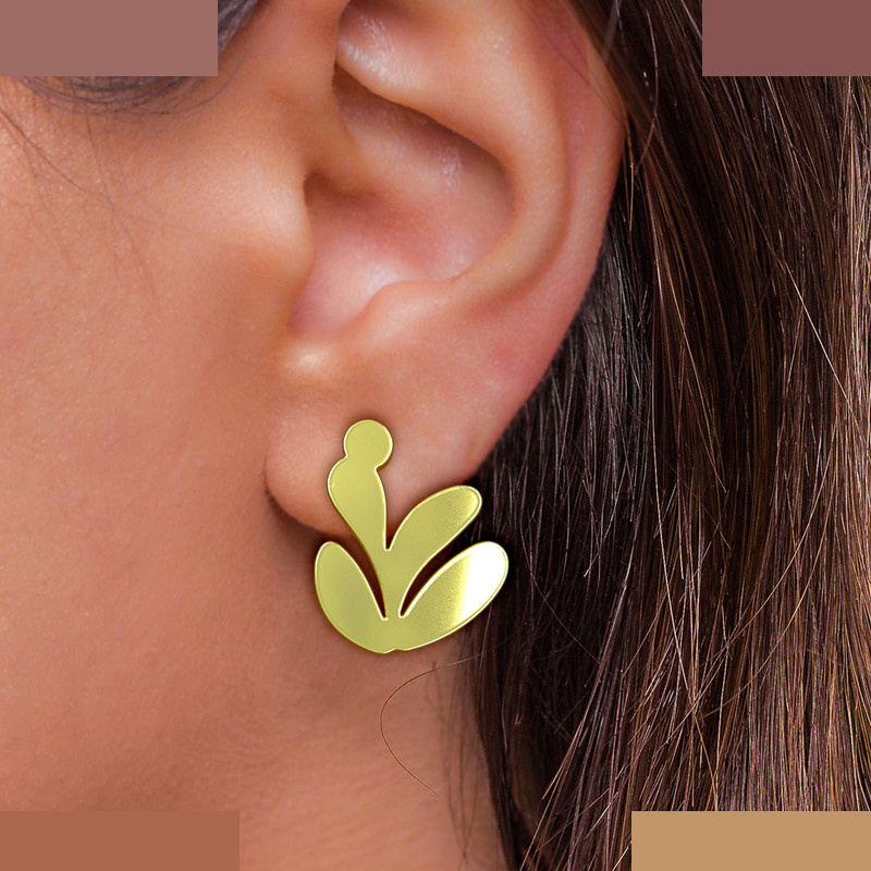 گوشواره طلا 18 عیار زنانه مدوپد مدل برگ کد GA1-12652 گوشواره طلا 18 عیار زنانه مدوپد مدل برگ کد GA1-12652